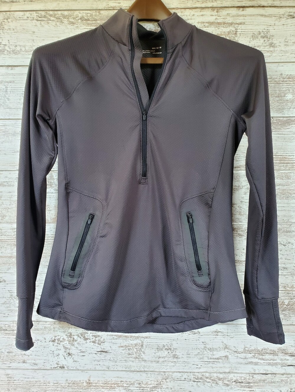 Under Armour Half Zip Pullover Fitted Running Jacket Gray ColdGear Zipper Pocket